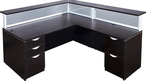 L Shaped Reception Desk with Drawers - Express Laminate