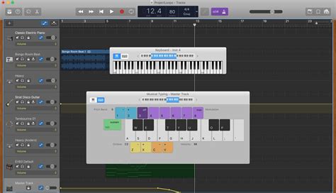 How to show and adjust the keyboard in GarageBand