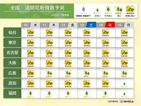 花粉シーズン終盤も晴れる日は「非常に多い」 明日ヒノキ大量飛散 本格飛散終了いつ 2024年4月9日 エキサイトニュース