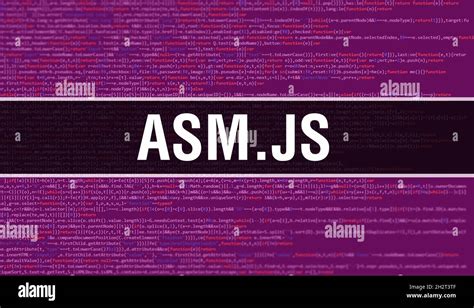 Asm Js With Binary Code Digital Technology Background Abstract