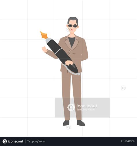 Man holding a pen Animated Illustration download in JSON, LOTTIE or MP4 ...