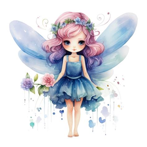 Premium Photo Colorful Watercolor Fairy Clipart