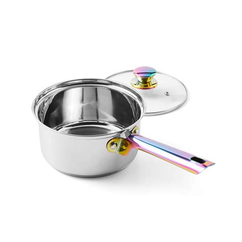 Mainstays Iridescent Stainless Steel 10 Piece Cookware Set With Kitchen Utensils