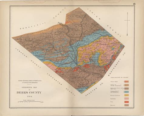 Geologic Map Berks County Pennsylvania U S Map Vintage World Maps Berks County