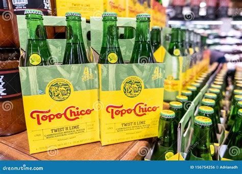 Bottles of Made in Mexico Topo Chico Brand Carbonated Mineral Water ...