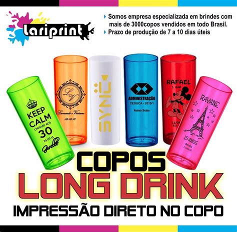 Copos Long Drink Personalizados Unidades R Em Mercado Livre