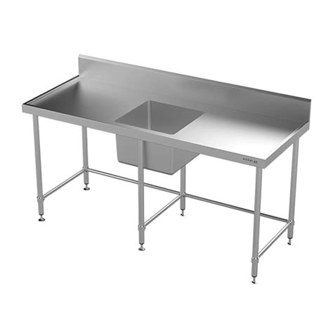 Modular Stainless Mm Wide Single Centre Bowl Sink Bench With Leg