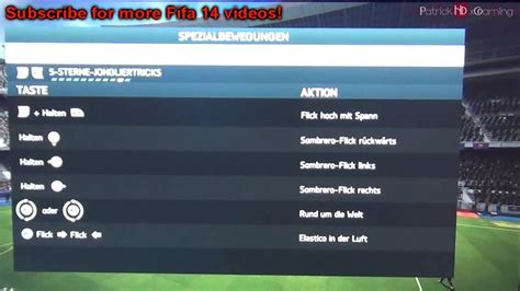 Fifa 14 All Skills Overview Alle Tricks Übersicht