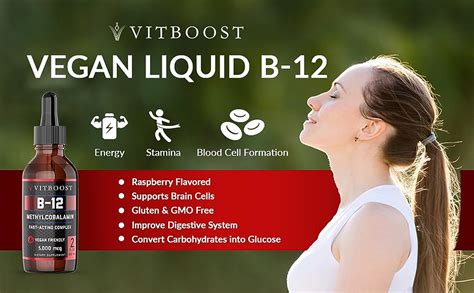 Vitboost Vegan Liquid B 12 Drops 60 X 5000 Mcg Extra Strength Raspberry Flavored