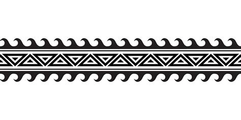 Maor Polinesio Tatuaje Pulsera Tribal Manga Sin Costura Modelo Vector