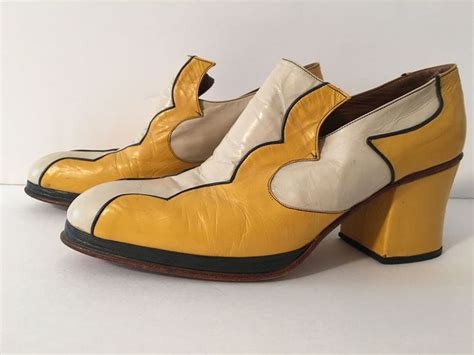 Vtg 70s Mens Disco Hipster Hippie Platform Heel Glam Shoes 11 Hipster