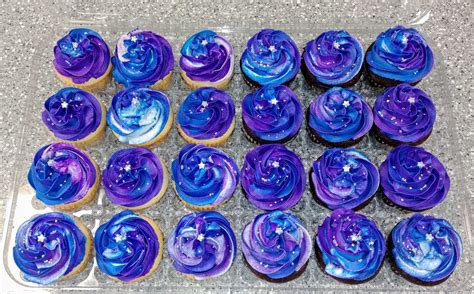 Galaxy Cupcakes Cupcakes By Flea Purple Wedding Cupcakes Purple Wedding Theme Purple Cakes