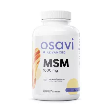 MSM 1000 Mg Metylosulfonylometan Siarka Organiczna 120 Kaps Osavi