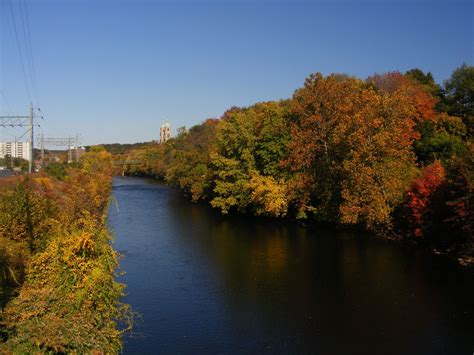 Woonsocket Ri Blackstone River As Seen From The Hamlet Ave Bridge In