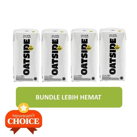 Jual Bundle 4 Oatside Oat Milk Barista Blend Straw 200 Ml Shopee