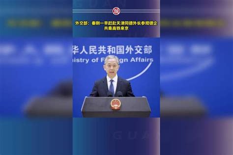 外交部：秦刚一早赶赴天津同德外长参观德企，共乘高铁来京