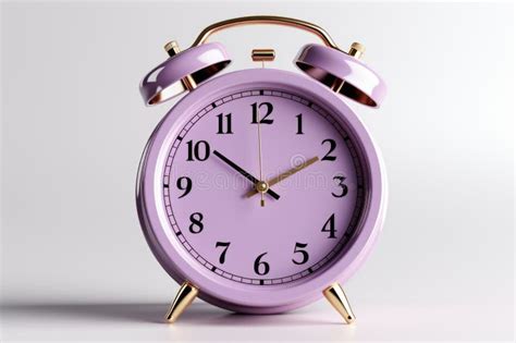 A Purple Alarm Clock Sitting On Top Of A Table Stock Illustration