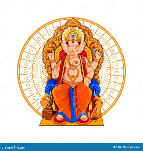 Fondo De Lord Ganpati Para Ganesh Chaturthi Ilustración del Vector