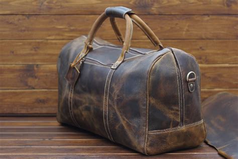 Personalized Handmade Leather Duffle Bag Large Travel Bag For Men Crazy