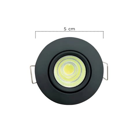 Bala LED De Incrustar Redonda 3W 6500K Negra EcceIluminacion