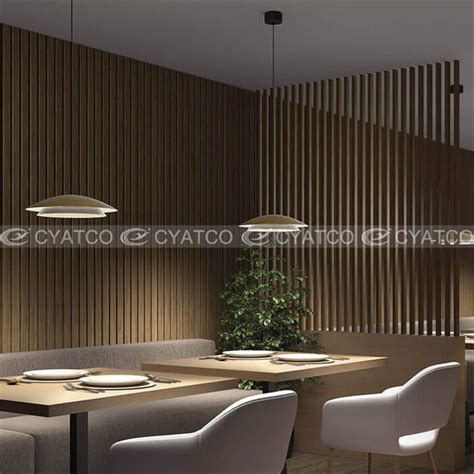 Restaurant Wood Wall Panel Design - CYATCO Akupanel Custom Manufacturer