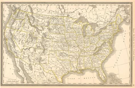 McNally S 1891 Map Of United States By Rand McNally Co 1891 Art