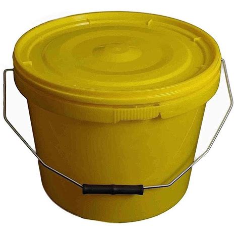 L Tamper Evident Yellow Plastic Buckets With Lid H O Plastics