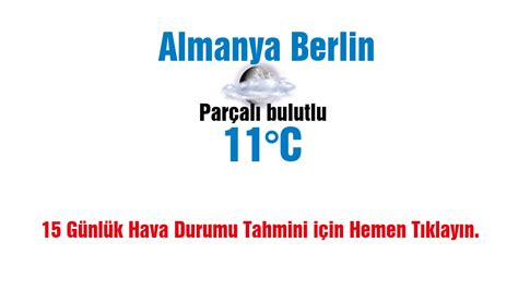 Almanya Berlin Hava Durumu G Nl K