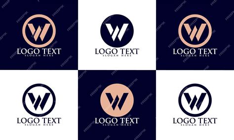 Création De Logo W Design Plat W Logo Collection Logo Vectoriel