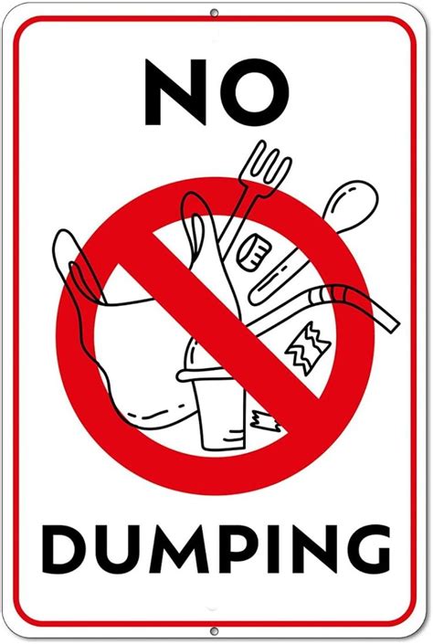 No Dumping Sign X Aluminum No Garbage Sign Please No Dumping