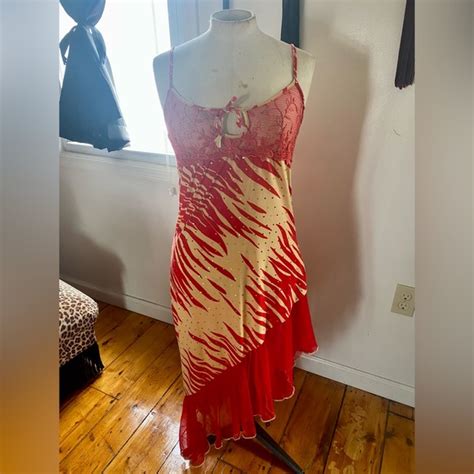 Intimates Sleepwear Sparkly Fabulous Red Slip Negligee Lingerie Burlesque Dance Costume