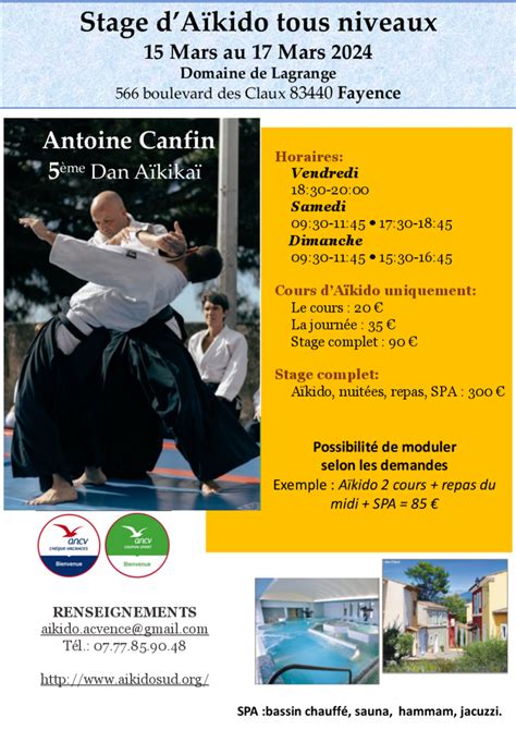 Stage d Aïkido à Fayence animé par Antoine Canfin du vendredi 15 mars