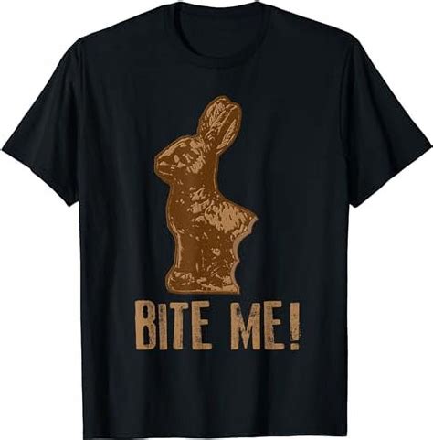 Bite Me Funny Chocolate Easter Bunny No Butt Rabbit Tail T Shirt