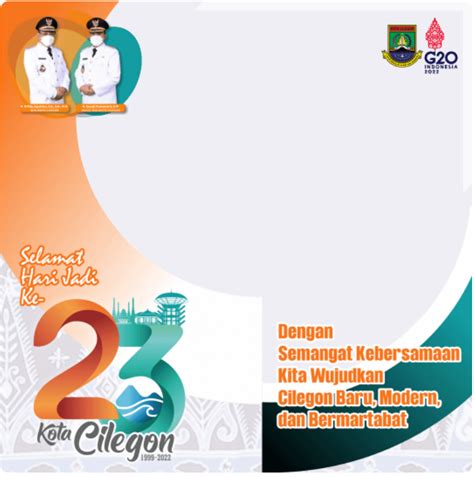 Ragam Twibbon HUT Kota Cilegon Ke 23 Tahun 2022 Waca Berita