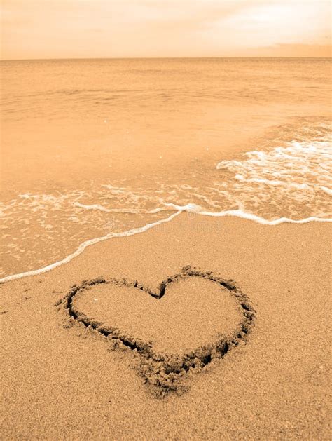 Heart Drawn In Sand Stock Photo Image Of Heart Tropical 25411636