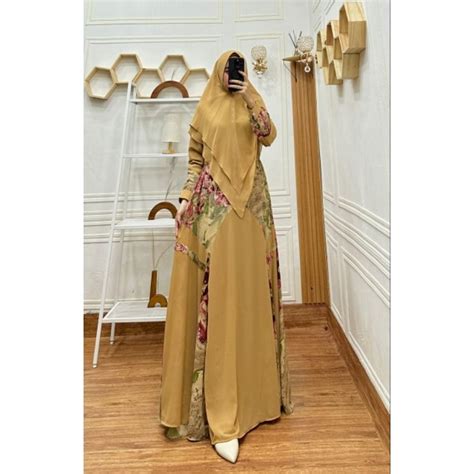 Jual Gamis Syari Set Khimar Premium By Double G Ceruty Babydoll Armani