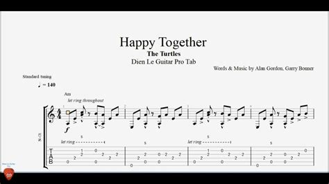 Happy Together Guitar Tutorial Tab Youtube