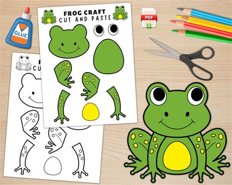 Printable Frog Craft For Kids Spring Craft Activity Pond Life Activity