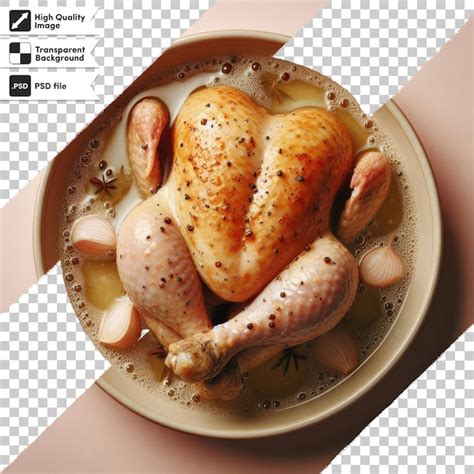 Poulet Grill Psd Sur Une Assiette Sur Fond Transparent Psd Premium