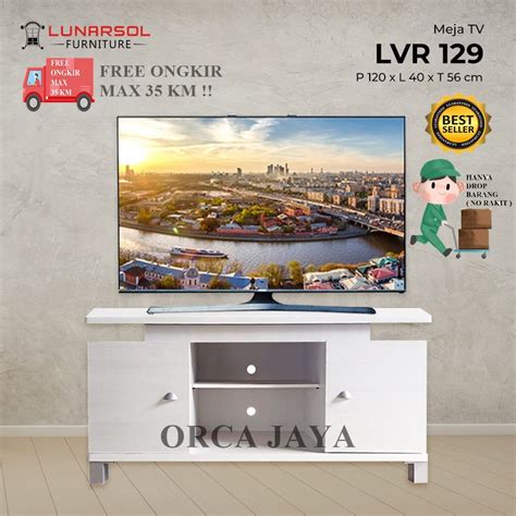 Jual Meja Tv Rak Tv Minimalis Lunar Lvr Putih Drop Shopee