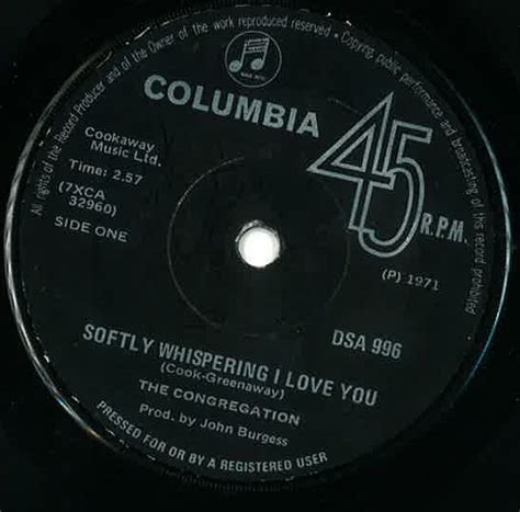 The Congregation Softly Whispering I Love You 1971 Vinyl Discogs