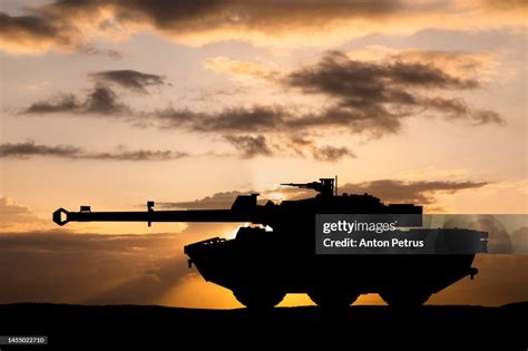 Modern French Wheeled Tank Destroyer At Sunset High-Res Stock Photo ...