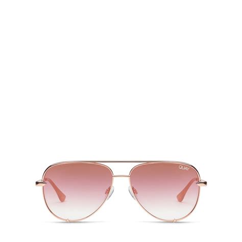 Quay Australia High Key Mini Sunglasses In Rose Gold