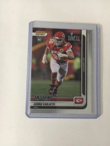 2023 PANINI NFL INSTANT 255 RC GEORGE KARLAFTIS CHIEFS AFC CHAMPIONS