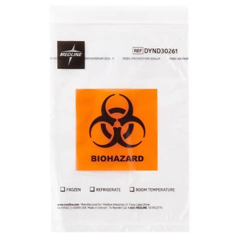 Zip Style Biohazard Specimen Bag With Pocket In X In Pack Of