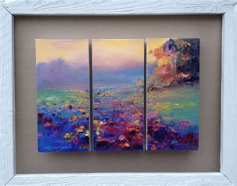 Triptych Landscape By Ivica Petraš Oil Painting On Canvas Subject