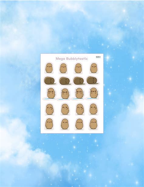 Cute Potato Stickers Cute Potatoes Kawaii Potato Stickers Etsy