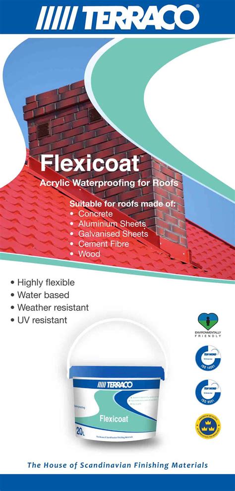 Terraco Flexicoat Acrylic Roof Coating Giving A Flexible Waterproofing ...
