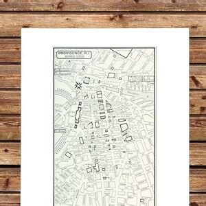 S Providence City Street Map Wall Decor Frameable Art Etsy