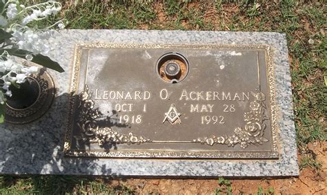 Leonard Oneal Ackerman 1918 1992 Find A Grave Memorial